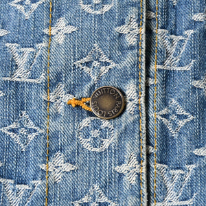 極美品 Louis Vuitton ルイヴィトン モノグラム デニムジャケット 08ss RW052W WHJA01CF7 ブルー サイズ38 中古 4a006349