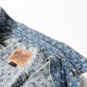 極美品 Louis Vuitton ルイヴィトン モノグラム デニムジャケット 08ss RW052W WHJA01CF7 ブルー サイズ38 中古 4a006349