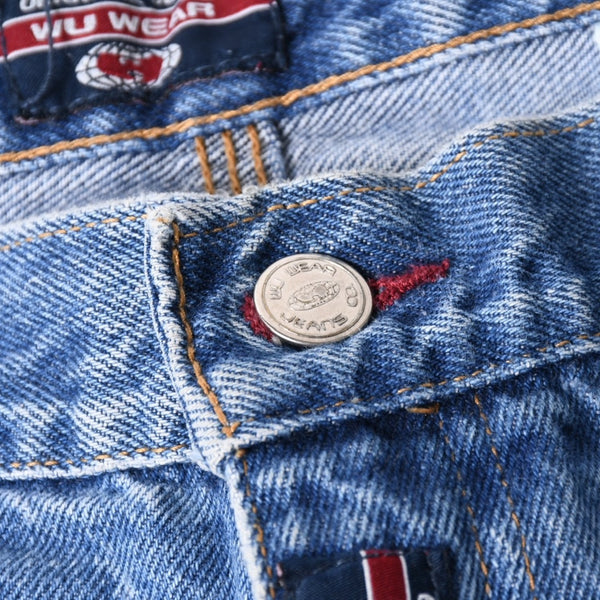 WU WEAR ウーウェア バギーデニムショーツ CUT# 541 インディゴ バギーフィット ルーズ 38サイズ シルバー金具 美品 中古 4a006296