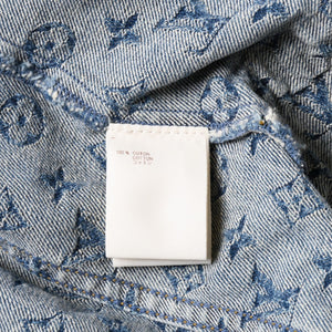 極美品 Louis Vuitton ルイヴィトン モノグラム デニムジャケット 08ss RW052W WHJA01CF7 ブルー サイズ38 中古 4a006349