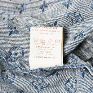 極美品 Louis Vuitton ルイヴィトン モノグラム デニムジャケット 08ss RW052W WHJA01CF7 ブルー サイズ38 中古 4a006349