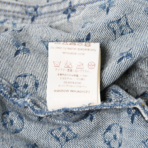 極美品 Louis Vuitton ルイヴィトン モノグラム デニムジャケット 08ss RW052W WHJA01CF7 ブルー サイズ38 中古 4a006349