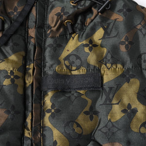 極美品 LOUIS VUITTON ルイヴィトン ダウンジャケット 中綿ジャケット カモフラージュ 村上隆 サイズ6 カシミヤ 迷彩 中古 4a005712