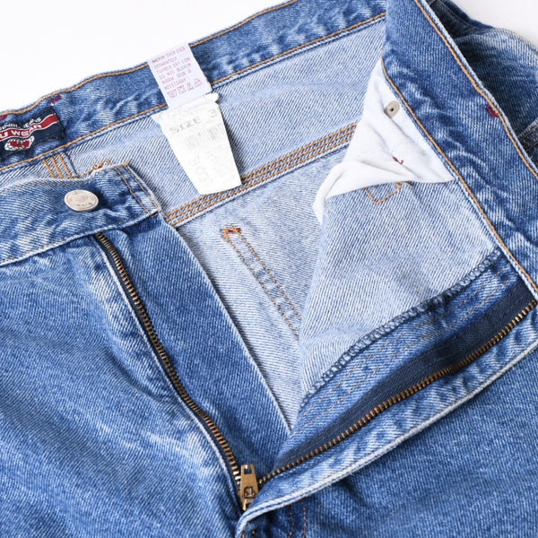 WU WEAR ウーウェア バギーデニムショーツ CUT# 541 インディゴ バギーフィット ルーズ 38サイズ シルバー金具 美品 中古 4a006296