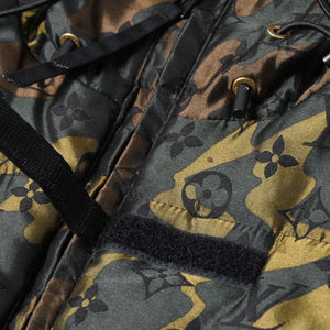 極美品 LOUIS VUITTON ルイヴィトン ダウンジャケット 中綿ジャケット カモフラージュ 村上隆 サイズ6 カシミヤ 迷彩 中古 4a005712