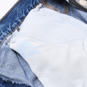WU WEAR ウーウェア バギーデニムショーツ CUT# 541 インディゴ バギーフィット ルーズ 38サイズ シルバー金具 美品 中古 4a006296