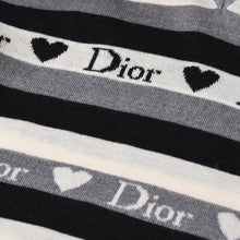 画像をギャラリービューアに読み込む, Christian Dior クリスチャン ディオール Vネック 長袖 ニット サイズ 38 5A13055310 グレー ブラック ホワイト 美品 中古 4a006355