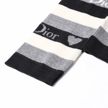 画像をギャラリービューアに読み込む, Christian Dior クリスチャン ディオール Vネック 長袖 ニット サイズ 38 5A13055310 グレー ブラック ホワイト 美品 中古 4a006355