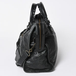 極美品 BALENCIAGA バレンシアガ ザ・シティ 115748 ブラック レザー ブロンズ金具 2WAY ハンドバッグ ショルダーバッグ 中古 4a006503