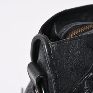 極美品 BALENCIAGA バレンシアガ ザ・シティ 115748 ブラック レザー ブロンズ金具 2WAY ハンドバッグ ショルダーバッグ 中古 4a006503