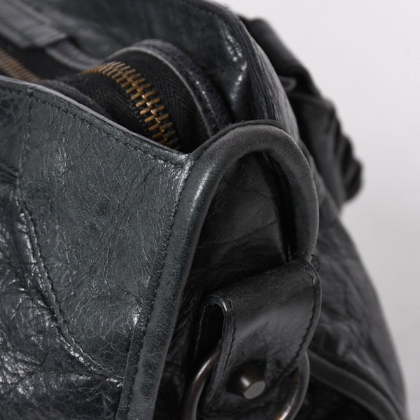 極美品 BALENCIAGA バレンシアガ ザ・シティ 115748 ブラック レザー ブロンズ金具 2WAY ハンドバッグ ショルダーバッグ 中古 4a006503