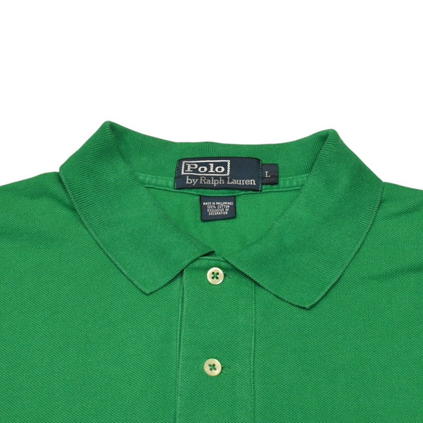 POLO RALPH LAUREN ポロ ラルフローレン ポロシャツ 襟付き グリーン サイズ L コットン 美品 中古 4a006298