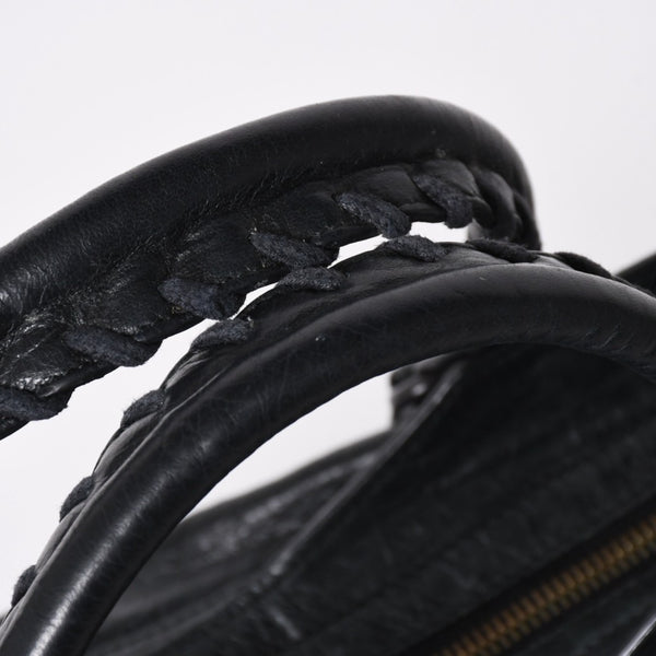極美品 BALENCIAGA バレンシアガ ザ・シティ 115748 ブラック レザー ブロンズ金具 2WAY ハンドバッグ ショルダーバッグ 中古 4a006503