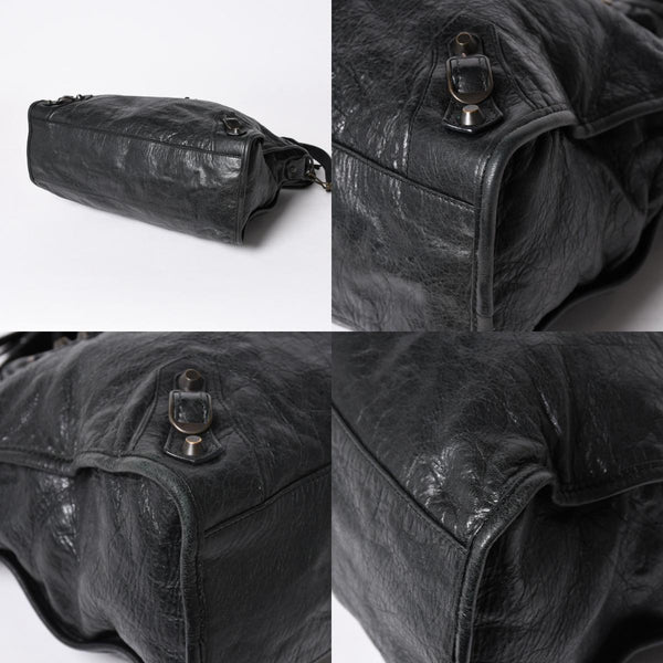 極美品 BALENCIAGA バレンシアガ ザ・シティ 115748 ブラック レザー ブロンズ金具 2WAY ハンドバッグ ショルダーバッグ 中古 4a006503
