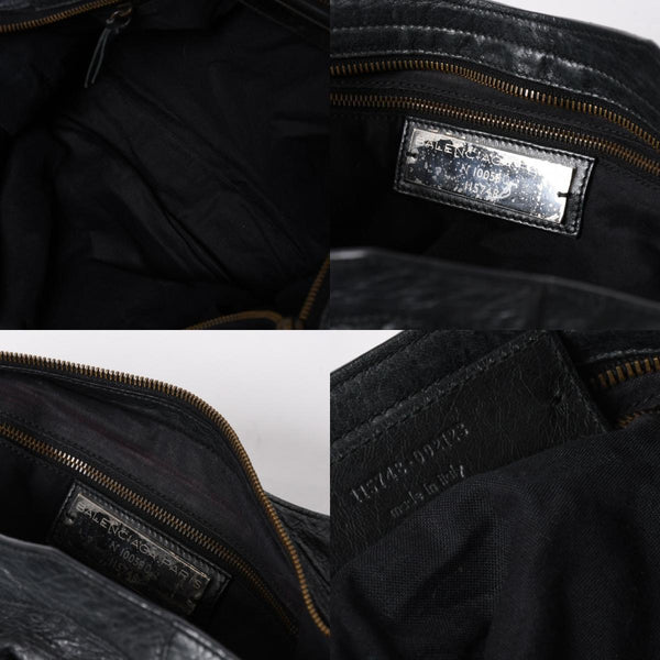 極美品 BALENCIAGA バレンシアガ ザ・シティ 115748 ブラック レザー ブロンズ金具 2WAY ハンドバッグ ショルダーバッグ 中古 4a006503