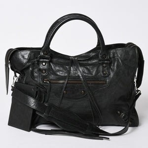 極美品 BALENCIAGA バレンシアガ バッグ ザ シティ 2WAY バッグ ブラック ハンドバッグ ショルダーバッグ 115748 中古 4a006502