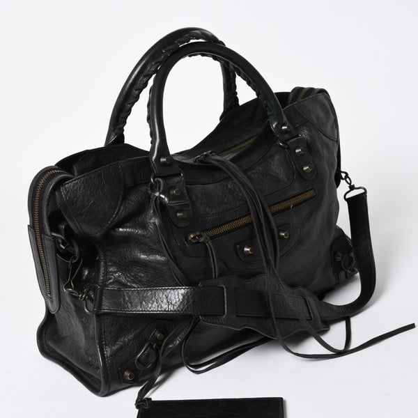 極美品 BALENCIAGA バレンシアガ バッグ ザ シティ 2WAY バッグ ブラック ハンドバッグ ショルダーバッグ 115748 中古 4a006502