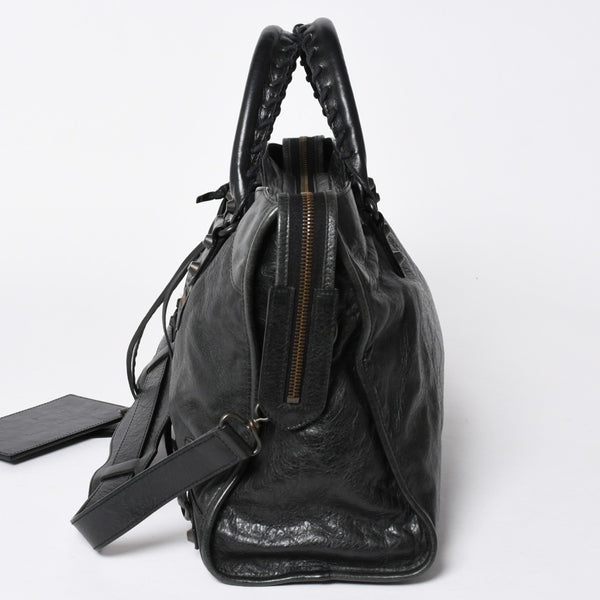 極美品 BALENCIAGA バレンシアガ バッグ ザ シティ 2WAY バッグ ブラック ハンドバッグ ショルダーバッグ 115748 中古 4a006502