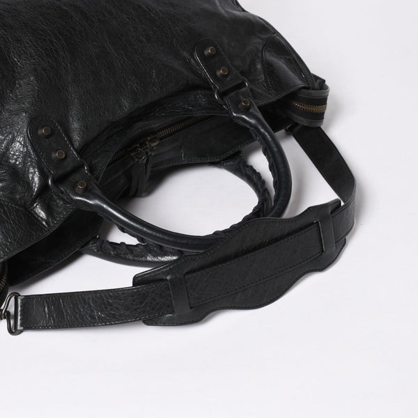 極美品 BALENCIAGA バレンシアガ バッグ ザ シティ 2WAY バッグ ブラック ハンドバッグ ショルダーバッグ 115748 中古 4a006502