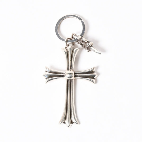 CHROME HEARTS クロムハーツ CH CRS LG & No5 DGGR ラージクロス #5ダガー キーリング 重量約55.07g 美品 中古 4a006326