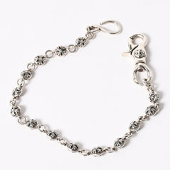 極美品 CHROME HEARTS クロムハーツ 1ボール ショート 1クリップ #2 クロスボール ウォレットチェーン 重量約128.17g 全長約43cm 中古 4a006325