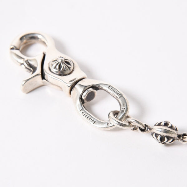 極美品 CHROME HEARTS クロムハーツ 1ボール ショート 1クリップ #2 クロスボール ウォレットチェーン 重量約128.17g 全長約43cm 中古 4a006325