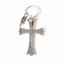 画像をギャラリービューアに読み込む, CHROME HEARTS クロムハーツ CH CRS LG &amp; No5 DGGR ラージクロス #5ダガー キーリング 重量約55.07g 美品 中古 4a006326