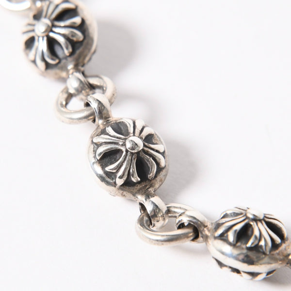 極美品 CHROME HEARTS クロムハーツ 1ボール ショート 1クリップ #2 クロスボール ウォレットチェーン 重量約128.17g 全長約43cm 中古 4a006325