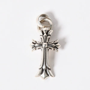極美品 CHROME HEARTS クロムハーツ DBL CH CRS SML W/BALE ダブルCHクロス スモール W/ベイル ペンダントトップ 重量約20.96g 中古 4a006263