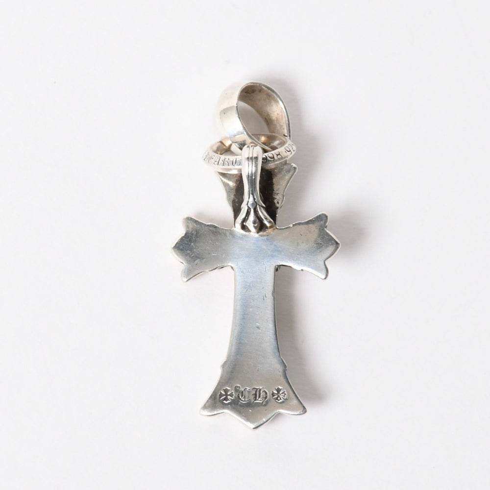 極美品 CHROME HEARTS クロムハーツ DBL CH CRS SML W/BALE ダブルCHクロス スモール W/ベイル ペンダントトップ 重量約20.96g 中古 4a006263