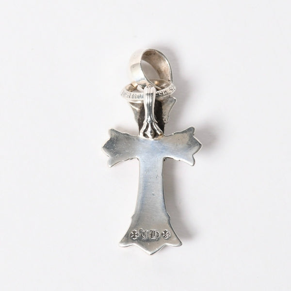 極美品 CHROME HEARTS クロムハーツ DBL CH CRS SML W/BALE ダブルCHクロス スモール W/ベイル ペンダントトップ 重量約20.96g 中古 4a006263