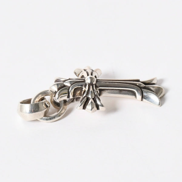 極美品 CHROME HEARTS クロムハーツ DBL CH CRS SML W/BALE ダブルCHクロス スモール W/ベイル ペンダントトップ 重量約20.96g 中古 4a006263
