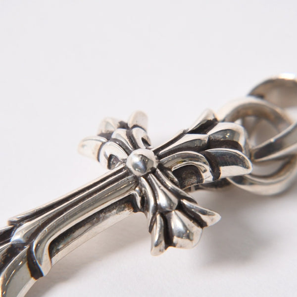 極美品 CHROME HEARTS クロムハーツ DBL CH CRS SML W/BALE ダブルCHクロス スモール W/ベイル ペンダントトップ 重量約20.96g 中古 4a006263