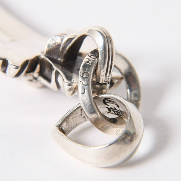 極美品 CHROME HEARTS クロムハーツ DBL CH CRS SML W/BALE ダブルCHクロス スモール W/ベイル ペンダントトップ 重量約20.96g 中古 4a006263