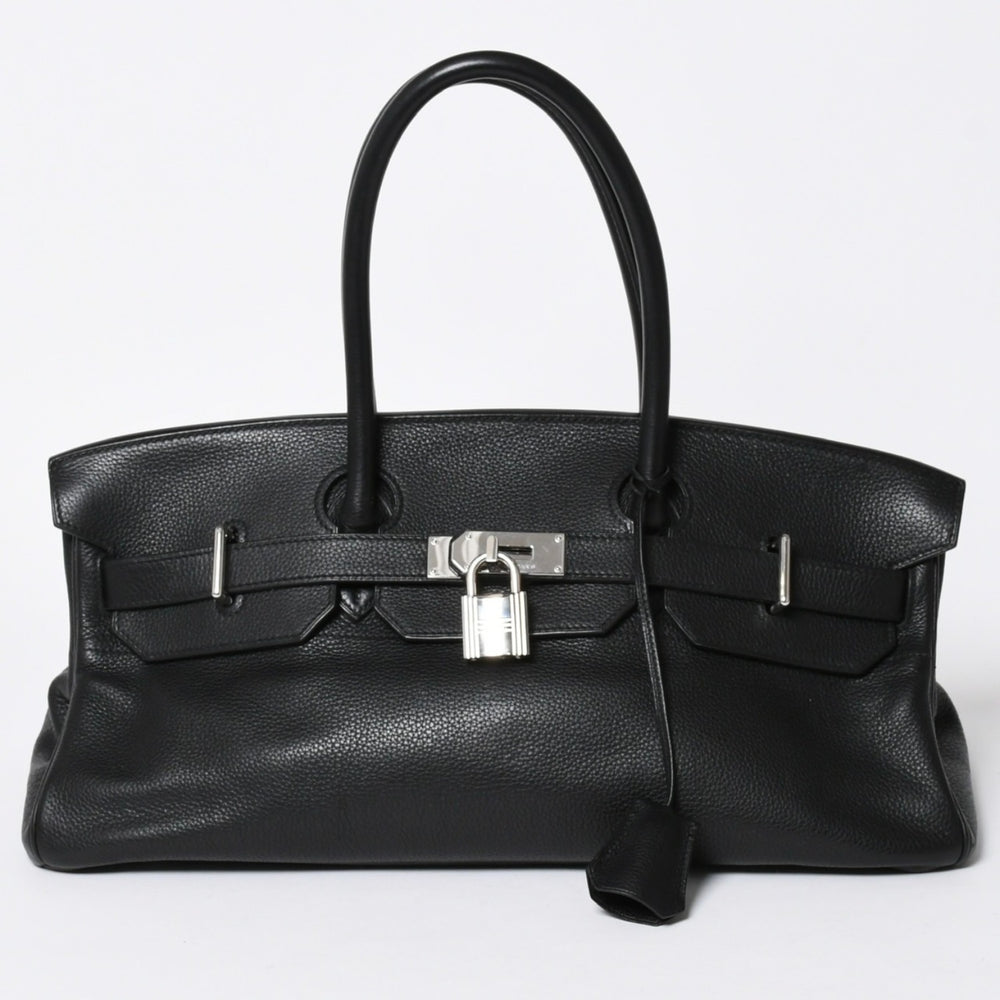 極美品 HERMES エルメス ショルダーバーキン トリヨンクレマンス ◻︎L刻印 ゴルチェ期 ブラック シルバー金具 中古 4a006327