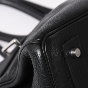極美品 HERMES エルメス ショルダーバーキン トリヨンクレマンス ◻︎L刻印 ゴルチェ期 ブラック シルバー金具 中古 4a006327
