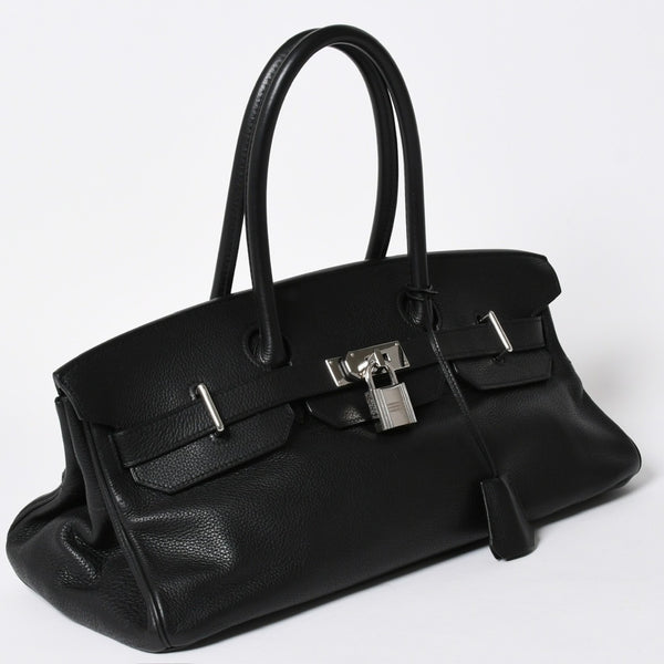 極美品 HERMES エルメス ショルダーバーキン トリヨンクレマンス ◻︎L刻印 ゴルチェ期 ブラック シルバー金具 中古 4a006327