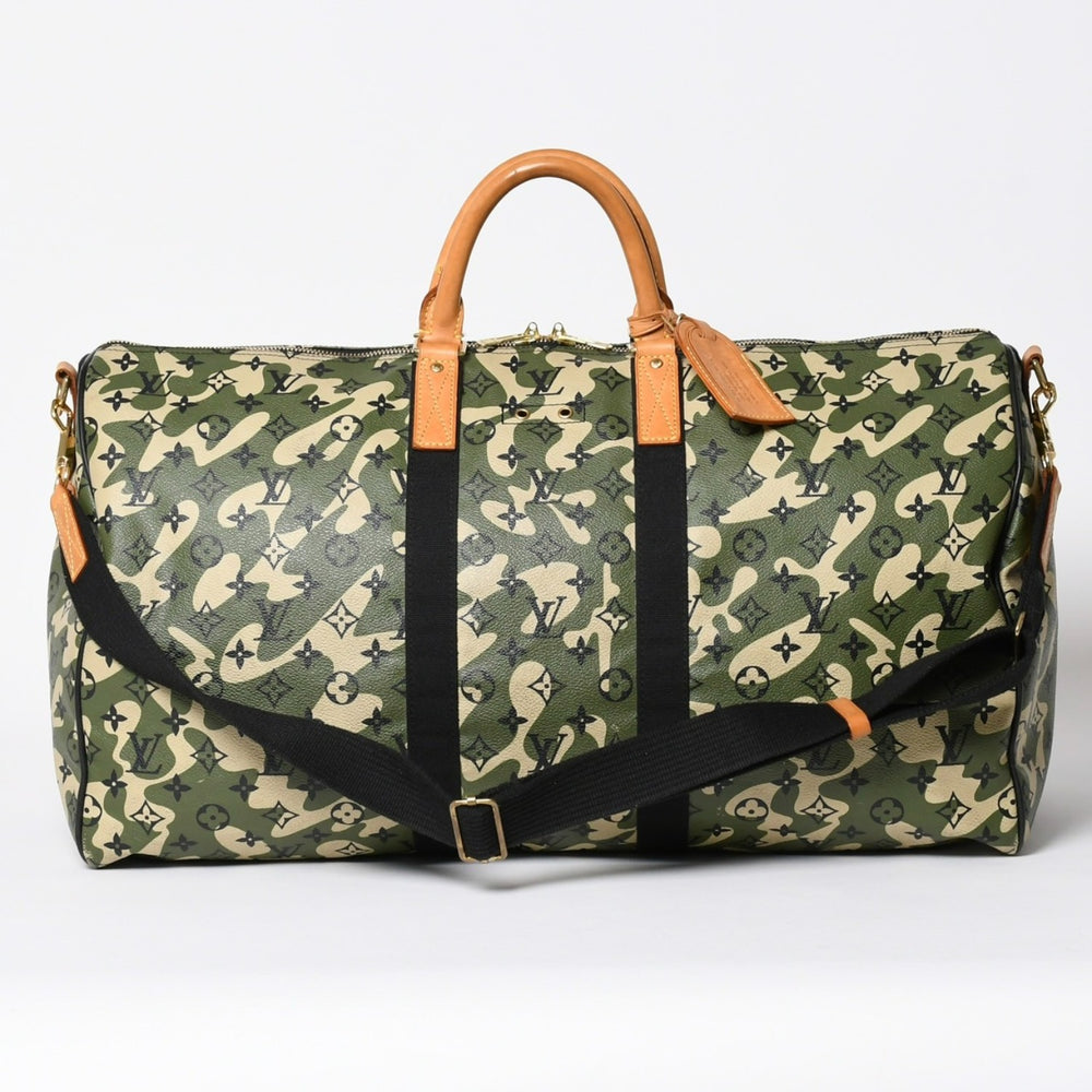 極美品 LOUIS VUITTON ルイヴィトン ×村上隆 キーポルバンドリエール55 モノグラムモフラージュ M95774 ゴールド金具 中古 4a006335
