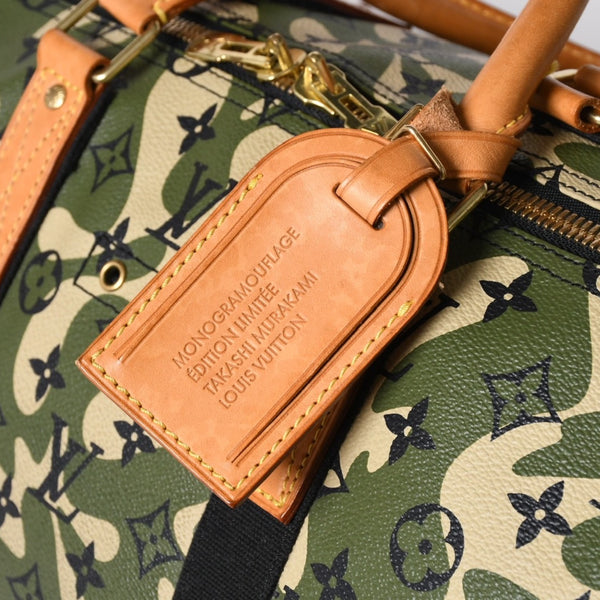 極美品 LOUIS VUITTON ルイヴィトン ×村上隆 キーポルバンドリエール55 モノグラムモフラージュ M95774 ゴールド金具 中古 4a006335