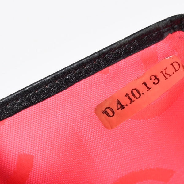 CHANEL シャネル CAMBON カンボンライン カードケース 9番台 ココマーク ラムスキン ブラック ピンク 美品 中古 4a006762