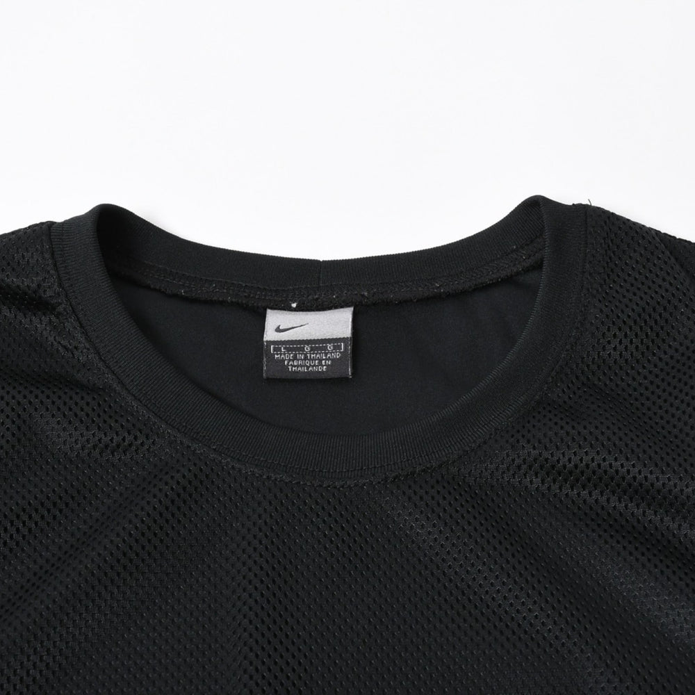 NIKE ナイキ メッシュ タンクトップ ノースリーブ ロゴ タイランド製 ポリエステル ブラック サイズL 美品 中古 4a006299