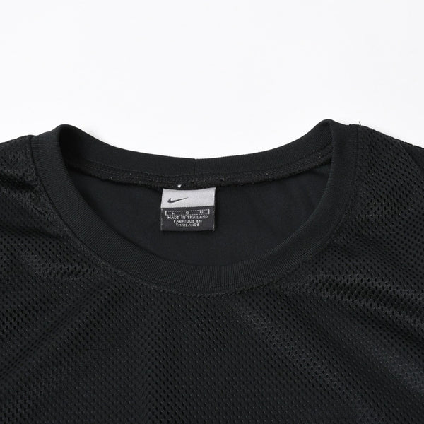 NIKE ナイキ メッシュ タンクトップ ノースリーブ ロゴ タイランド製 ポリエステル ブラック サイズL 美品 中古 4a006299