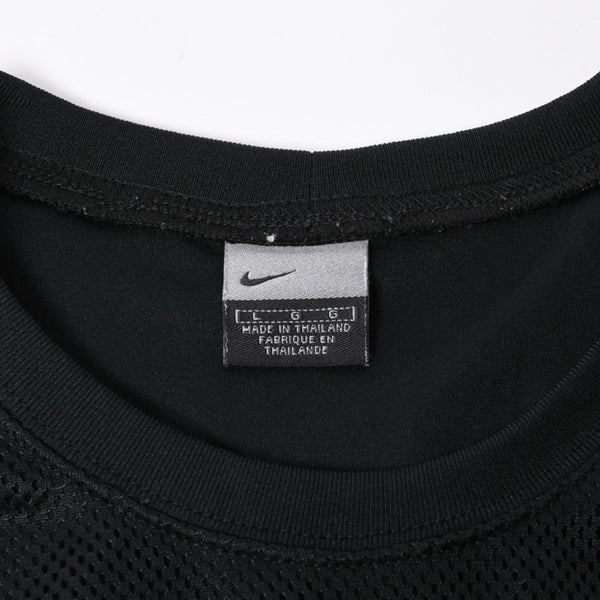 NIKE ナイキ メッシュ タンクトップ ノースリーブ ロゴ タイランド製 ポリエステル ブラック サイズL 美品 中古 4a006299