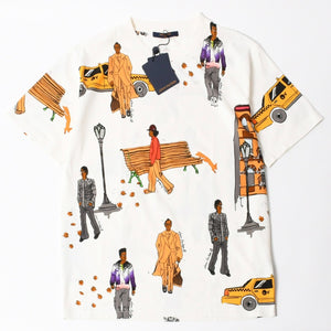 極美品 LOUIS VUITTON ルイヴィトン LVバード シグネチャ―プリンテッド 半袖Tシャツ RM232 NPG HPY83W ホワイト ブラック サイズ4L 中古 4b012690
