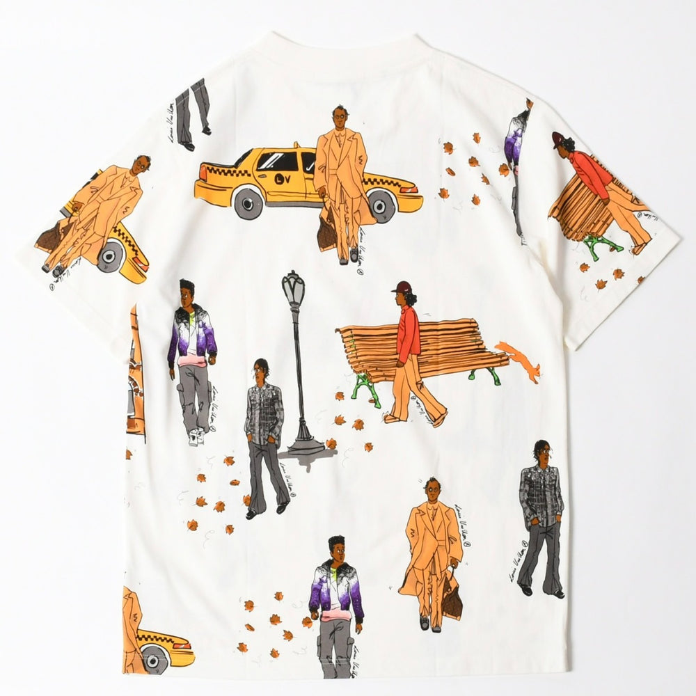 極美品 LOUIS VUITTON ルイヴィトン LVバード シグネチャ―プリンテッド 半袖Tシャツ RM232 NPG HPY83W ホワイト ブラック サイズ4L 中古 4b012690