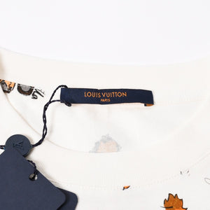 極美品 LOUIS VUITTON ルイヴィトン LVバード シグネチャ―プリンテッド 半袖Tシャツ RM232 NPG HPY83W ホワイト ブラック サイズ4L 中古 4b012690