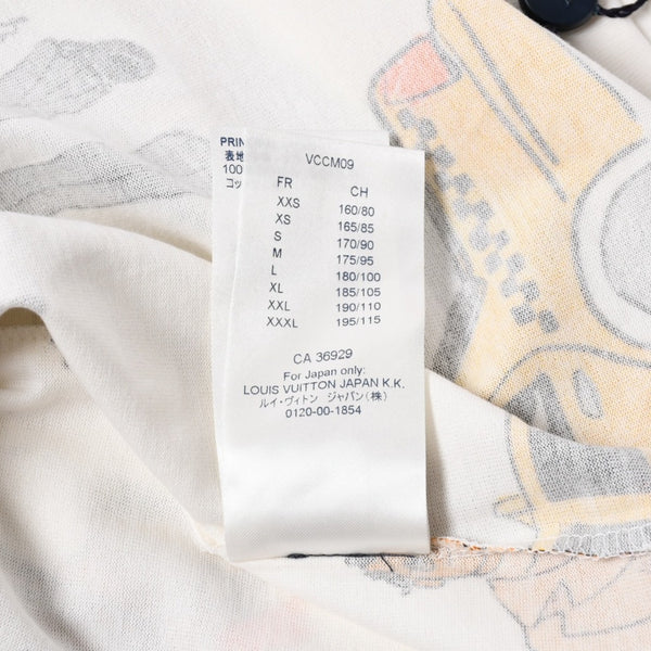 極美品 LOUIS VUITTON ルイヴィトン LVバード シグネチャ―プリンテッド 半袖Tシャツ RM232 NPG HPY83W ホワイト ブラック サイズ4L 中古 4b012690