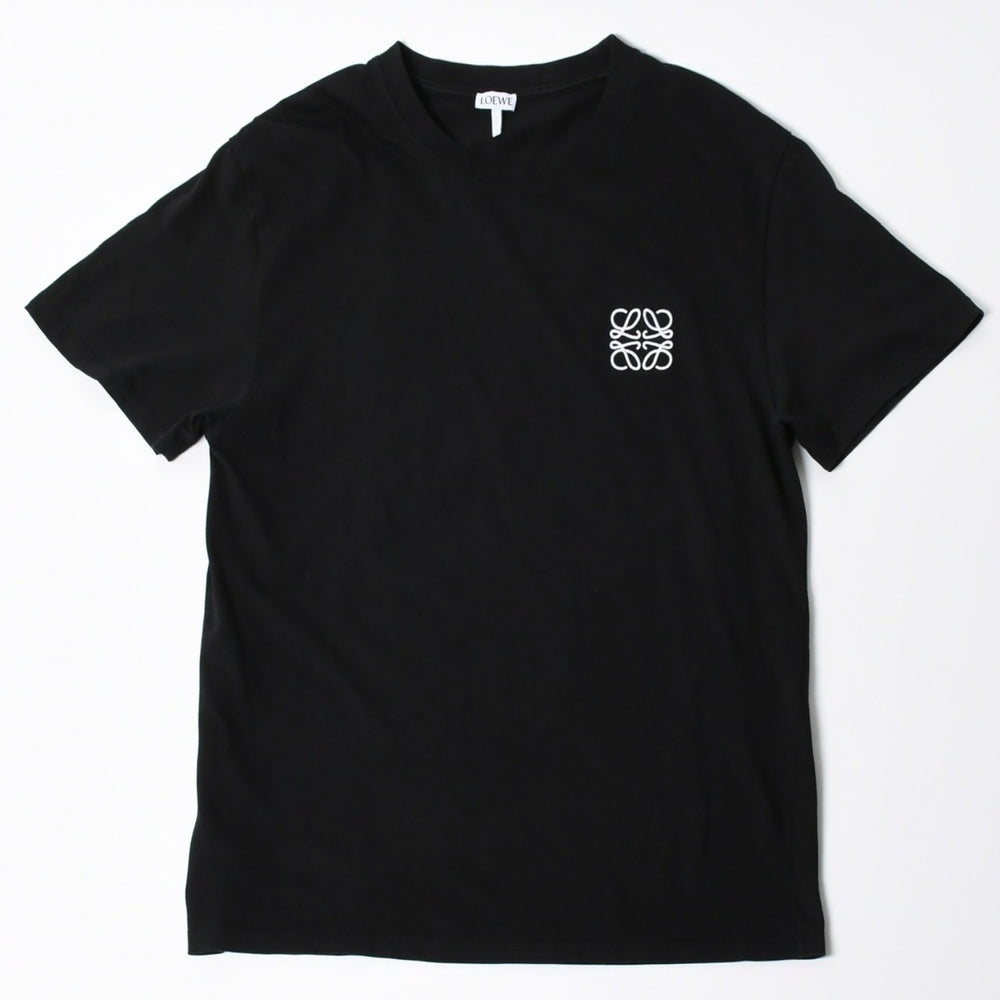 新品同様品 LOEWE ロエベ Tシャツ 半袖 クルーネック カットソー アナグラム 刺繍 コットン ブラック ホワイト サイズM 中古 4a006873