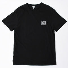 新品同様品 LOEWE ロエベ Tシャツ 半袖 クルーネック カットソー アナグラム 刺繍 コットン ブラック ホワイト サイズM 中古 4a006873