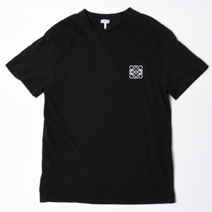 新品同様品 LOEWE ロエベ Tシャツ 半袖 クルーネック カットソー アナグラム 刺繍 コットン ブラック ホワイト サイズM 中古 4a006873